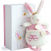 Doudou Darčeková sada - Plyšový ružový zajačik hrajúci melódiu 14 cm