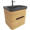 Kúpeľňová skrinka s umývadlom SAT Fusion 57,5x53x45 cm dub medový mat SATFUSION260DMBKMB