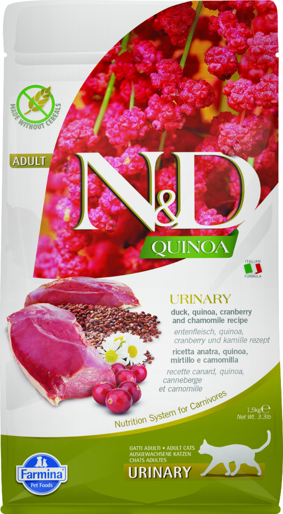 N&D cat Quinoa Urinary Duck Cranberry & Chamomile 1,5 kg