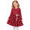 Fashionkids dievčenské bordové šaty so srdiečkami bordová