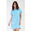 Vienetta Dámská noční košile s krátkým rukávem Leontýna: světle modrá M