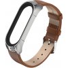 Xiaomi Mi Band 3/4/5/6 Kožený performance remienok Farba: Striebornohnedá MBSCZ-5KP04