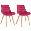 Sada 2 stoličiek Brook velvet, červená