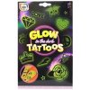 Glow tetovanie svietiace v tme 2 listy 8 v papierovej karte