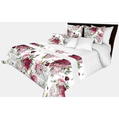 Mariall Design přehoz na postel biela ružovej 220 x 240 cm