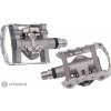 Shimano M324 SPD jednostranné nášľapné pedále + zarážky SM-SH56, strieborná