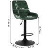 Kondela Barová stolička, tmavozelená Velvet látka, CHIRO NEW 0000299530