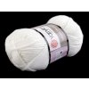 Pletacia priadza Merino hrčky 100 g - (501) biela