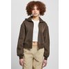 Ladies Short Oversized Zip brown