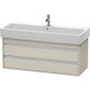 Duravit Ketho skrinka 115x44x48 cm závesná kúpeľňová skrinka pod umývadlo sivá-béžová KT663909191