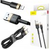 USB-A -> Lightning / iPhone kábel Baseus Cafule CALKLF-BV1 100cm Apple 2.4A BLACK & GOLD IN COVER