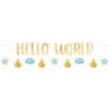 Amscan Banner Hello World modrý 176,8 x 17,8 cm