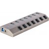 StarTech.com 7-portový USB-C rozbočovač s vlastným napájaním a individuálnymi vypínačmi, rozširujúci rozbočovač USB3.0 5 Gb/s s napájacím zdrojom, rozbočovač USB-C na USB-A pre stolné počítače a noteb