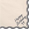 Party Party servítky Happy Birthday Bow béžovo čierne 12 ks