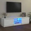 vidaXL TV skrinka s LED svetlami biela 140x40x35,5 cm