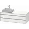 DURAVIT Ketho závesná skrinka pod umývadlo na dosku (umývadlo vľavo), 4 zásuvky, 1400 x 550 x 496 mm, biela vysoký lesk, KT6657L2222