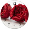 Nástenné sklenené hodiny Kvety fi 30 cm