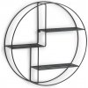 ZELLER Nástenná polička guľatá čierna priemer 55 cm, hĺbka 12cm