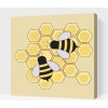 Vymalujsisam.sk Maľovanie podľa čísiel - Včely na medovom pláste Veľkosť: 50x50cm, Rám: Na kartónovej doske