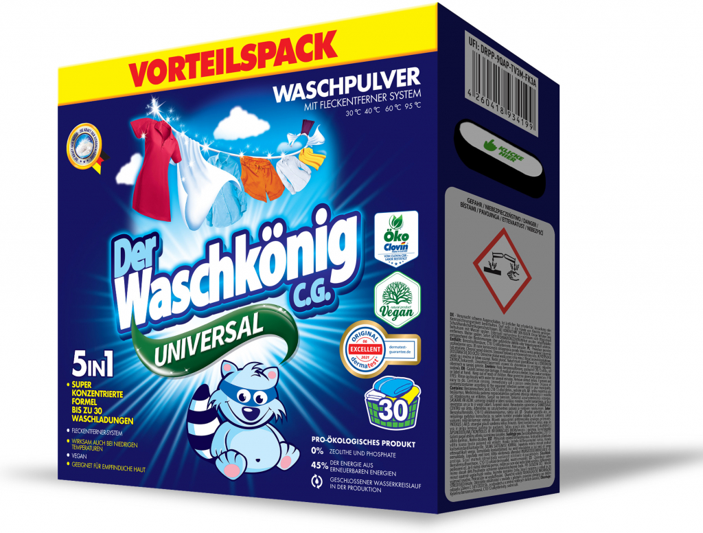 Waschkönig Universal prášok na pranie 1,95 kg 30 PD