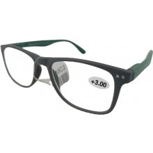 Berkeley Dioptrické okuliare na čítanie plastové šedé zelené rámiky MC2268