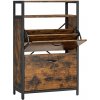 Majster Regál Vyklopný botník, 2 zásuvky, čierna, tmavo-hnedá farba, 95x60x30cm, Black-Retro