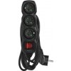 EMOS Predlžovací kábel 5 m / 3 zásuvky / s vypínačom / čierny / PVC / 1,5 mm2 PC1315R