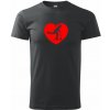 Kolobežka srdce - Klasické pánske tričko - XL ( Čierna )