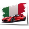 Sablio Plagát Ferrari Talianska vlajka - 60x40 cm