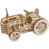 Robotime 3D dřevěné mechanické puzzle Traktor 135 dílků