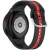 eses Silikónový remienok pre Samsung Galaxy Watch 4 a 5 - Čierno červený prúžok
