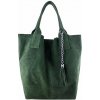 Mondo Italia Zelená kožená kabelka semiš 804 – talianska kvalita Zelená