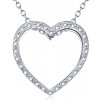 Olivie Strieborný náhrdelník SRDCE so zirkónmi 4694 Ag 925; ≤3,2 g.