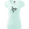 Husľový kľúč srdce - Dámske tričko Pure - S ( Frost )