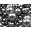 Sklenené voskové perly mix veľkostí Ø4-12 mm - strieborná tmavá (50 g)