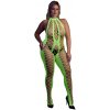 Ouch! Glow in the Dark Bodystocking with Halterneck Neon Green