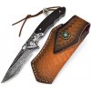 IZMAEL Damaškový outdoorový skladací nôž Lawson Čierna 9 cm