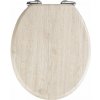Svetlé WC sedadlo s jednoduchým zatváraním Wenko Oak, 43 × 37 cm