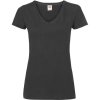 Fruit of the Loom Tričko Lady-Fit Valueweight V-Neck T s výstřihem do V, krátký rukáv, dámské COT-16139800204 XL Černá