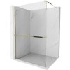 Mexen Kioto, sprchová zástena Walk-In Walk-in 105 x 200 cm, 8mm číre sklo, zlatý lesklý profil + vešiak na uteráky s poličkou, 800-105-121-50-00