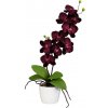 Umelá kvetina Orchidea fialová v kvetináči, 60cm
