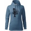 Disc golf pozor strom - Mikina dámská Cape s kapucí - XL ( Denim )