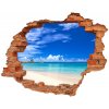 Nálepka 3D diera na stenu Tropické pláže 90x70 cm