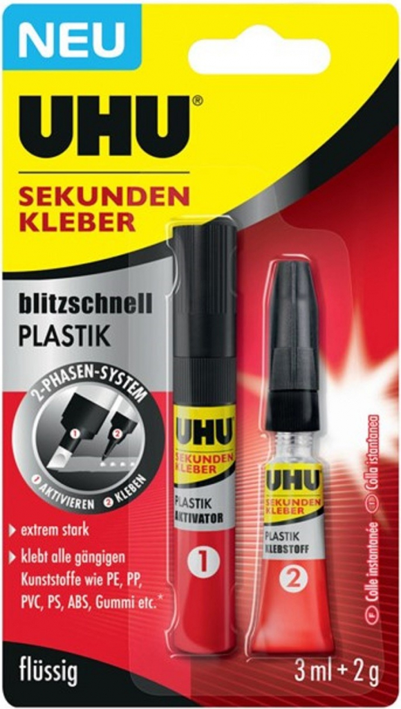 Uhu Super Glue Plastic 3 ml + 2 g