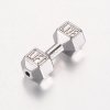 Kovová korálka činka, 1ks, platina, 20x8x7mm (otvor 2mm)