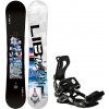 Snowboard LIB TECH Skate Banana Black/White s viazaním GNU Psych