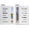 Dvojkrídlové vchodové dvere plastové Soft 6100+Sklo Nisip, Biela/Biela, 150x200 cm, ľavé