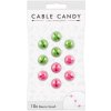 Cable Candy Small Beans Káblový organizér 10 ks zelená a ružová CC016
