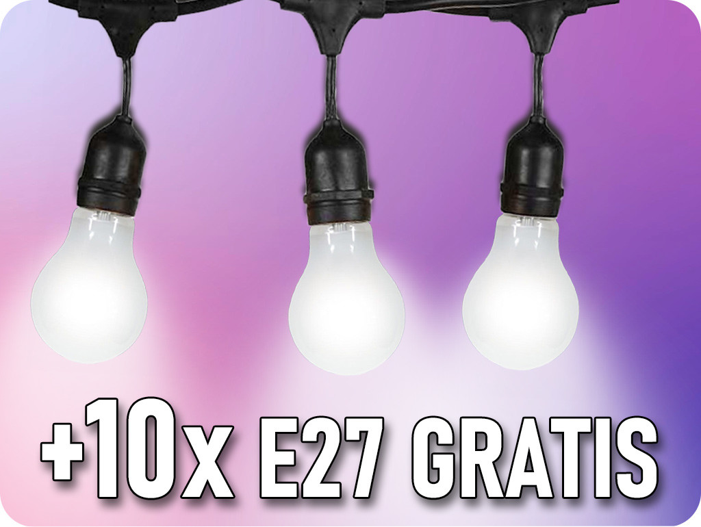 V-TAC LED Reťazové svietidlo + 10xE27 LED žiarovky zadarmo! Farba svetla: Studená biela