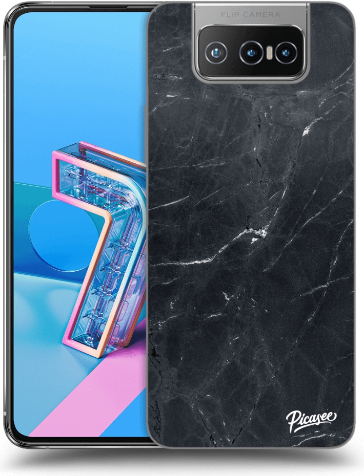 Púzdro Picasee silikónové Asus Zenfone 7 ZS670KS - Black marble čiré